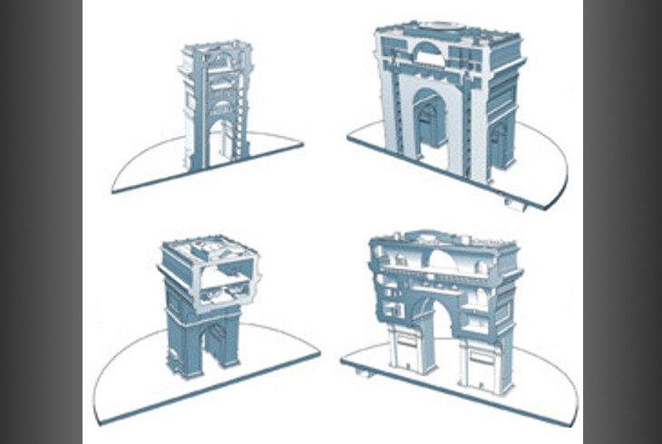 Maquette Arc de Triomphe en coupe